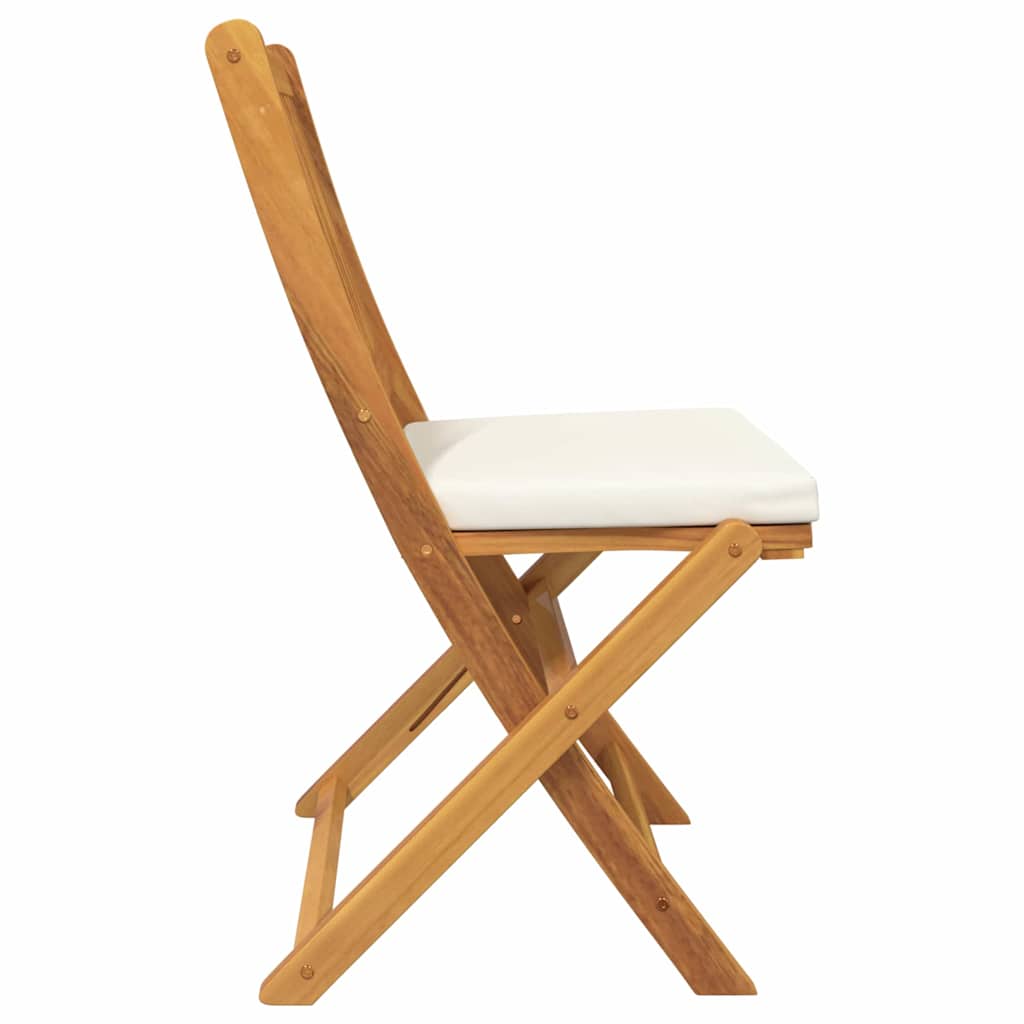 vidaXL Klappstuhl mit Kissen 2 pcs Braun Massivholz Akazie