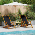 vidaXL Liegestuhl mit Kissen 2 pcs Braun Massivholz Akazie