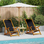 vidaXL Liegestuhl mit Kissen 2 pcs Braun Massivholz Akazie