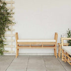 vidaXL Gartenbank mit Kissen Braun 110 x 38 x 65cm Bambus