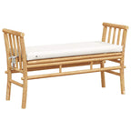 vidaXL Gartenbank mit Kissen Braun 110 x 38 x 65cm Bambus