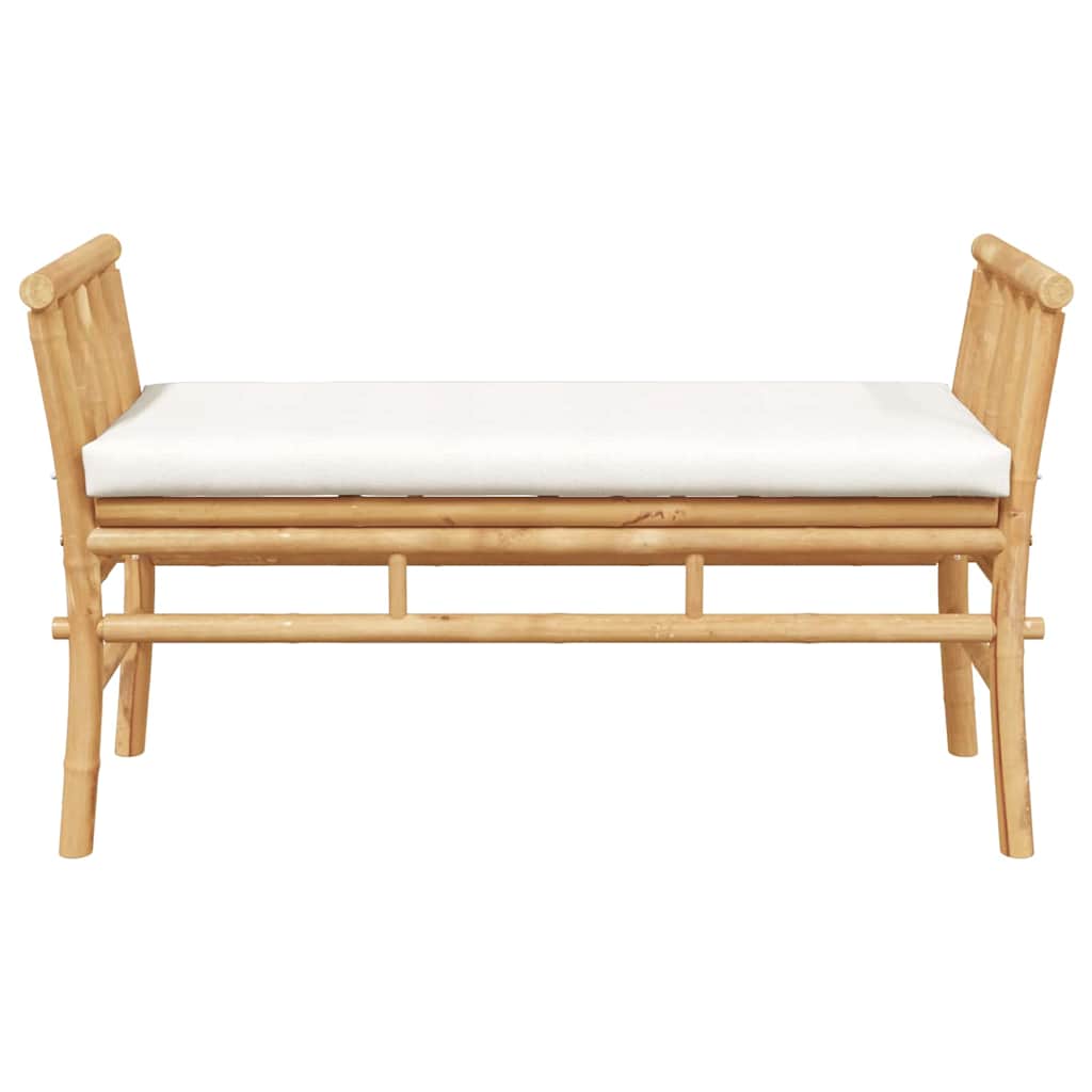 vidaXL Gartenbank mit Kissen Braun 110 x 38 x 65cm Bambus