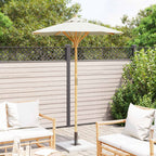 vidaXL Garten-Sonnenschirm Cremeweiß Ø 150 x 210 cm Bambus