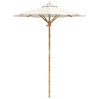 vidaXL Garten-Sonnenschirm Cremeweiß Ø 150 x 210 cm Bambus