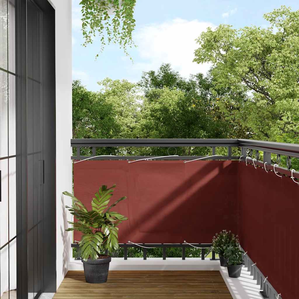 vidaXL Balkon-Sichtschutz Terrakotta 75x800 cm 100 % Polyester-Oxford