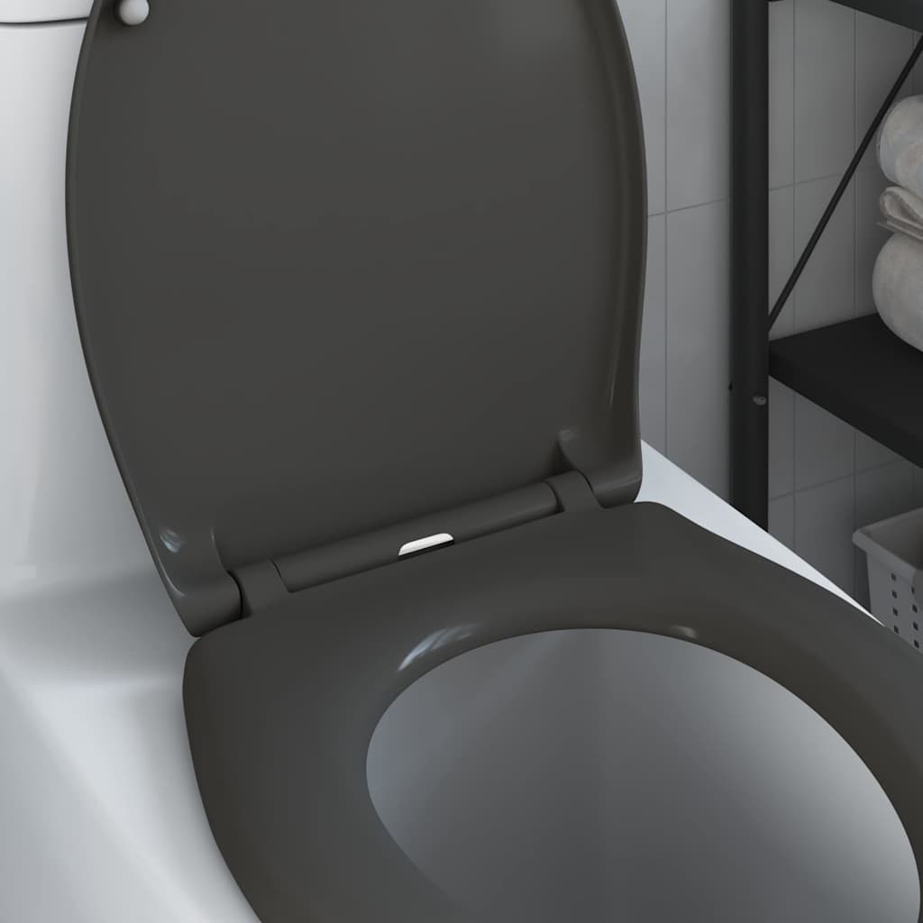 vidaXL Toilettensitz Anthrazit 47 x 37 x 4 cm Duroplast