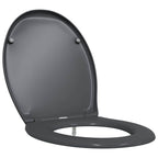 vidaXL Toilettensitz Anthrazit 47 x 37 x 4 cm Duroplast