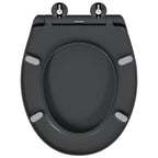vidaXL Toilettensitz Anthrazit 47 x 37 x 4 cm Duroplast