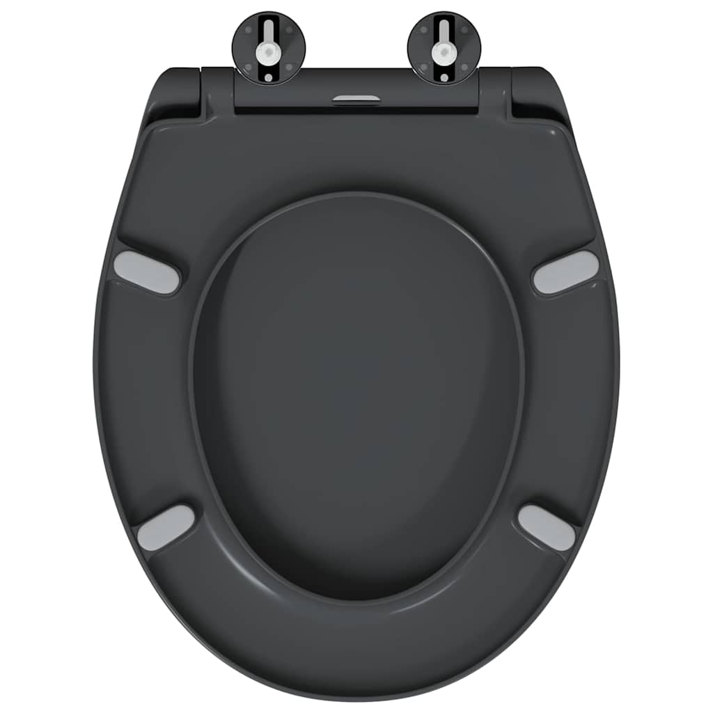 vidaXL Toilettensitz Anthrazit 47 x 37 x 4 cm Duroplast