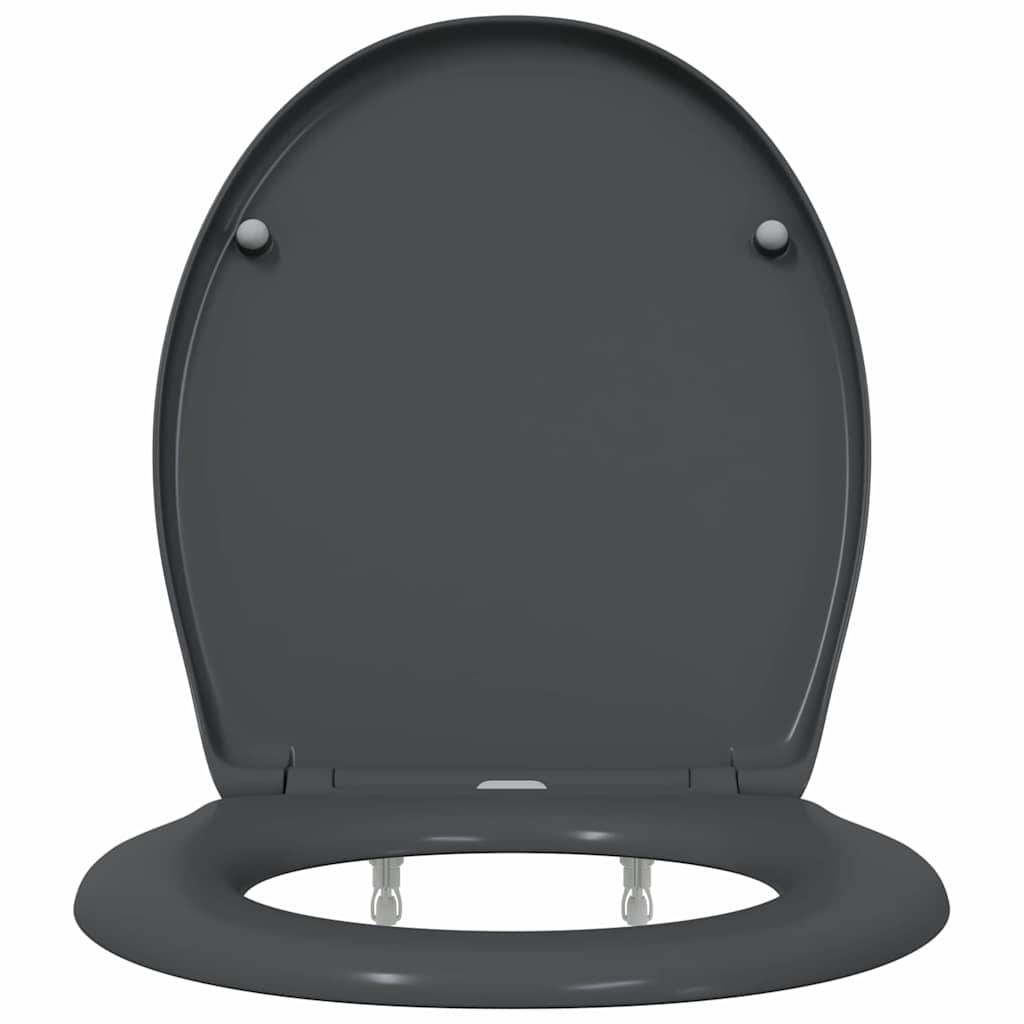 vidaXL Toilettensitz Anthrazit 47 x 37 x 4 cm Duroplast