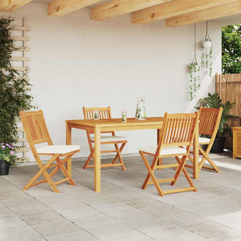 vidaXL Klappstuhl 4 pcs Weiß 49 x 57,5 x 92 cm Massivholz Akazie