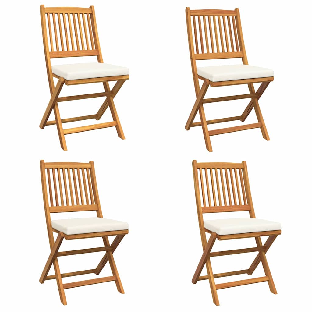vidaXL Klappstuhl 4 pcs Weiß 49 x 57,5 x 92 cm Massivholz Akazie