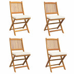 vidaXL Klappstuhl 4 pcs Weiß 49 x 57,5 x 92 cm Massivholz Akazie