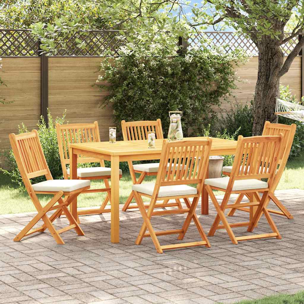vidaXL Klappstuhl 6 pcs Weiß 49 x 57,5 x 92 cm Massivholz Akazie