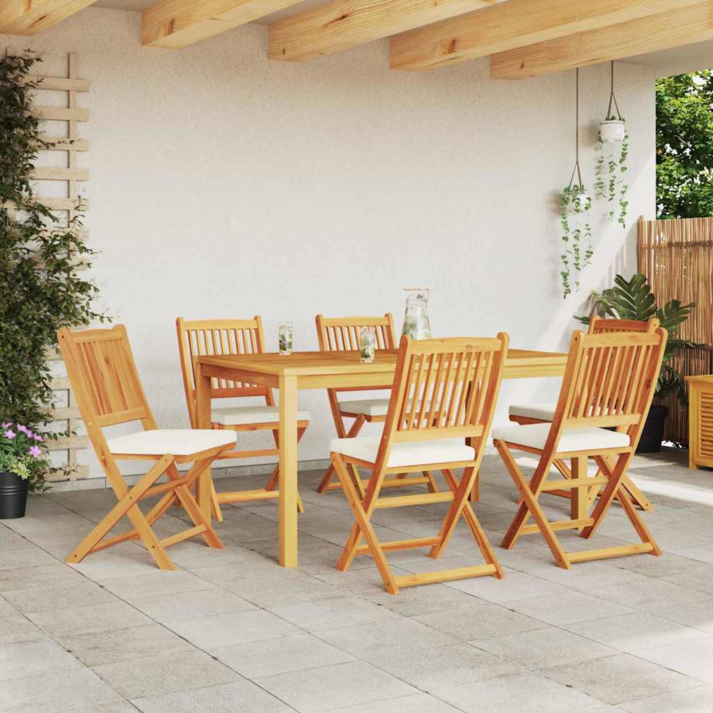vidaXL Klappstuhl 6 pcs Weiß 49 x 57,5 x 92 cm Massivholz Akazie