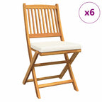 vidaXL Klappstuhl 6 pcs Weiß 49 x 57,5 x 92 cm Massivholz Akazie