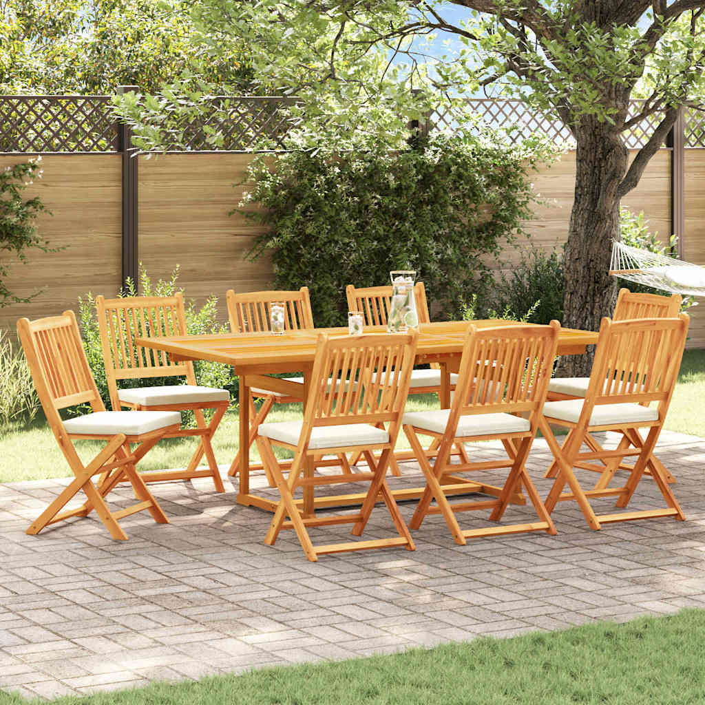 vidaXL Klappstuhl 8 pcs Weiß 49 x 57,5 x 92 cm Massivholz Akazie