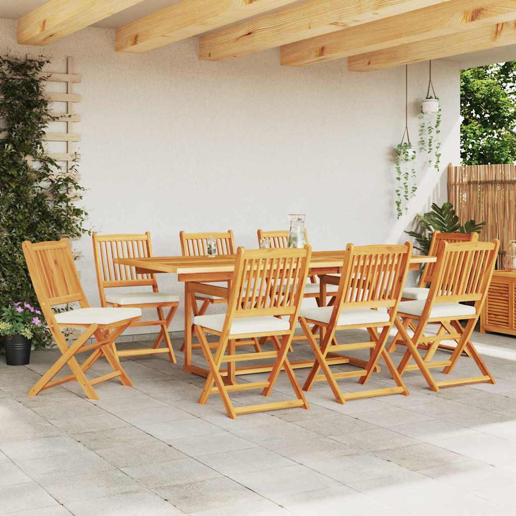 vidaXL Klappstuhl 8 pcs Weiß 49 x 57,5 x 92 cm Massivholz Akazie