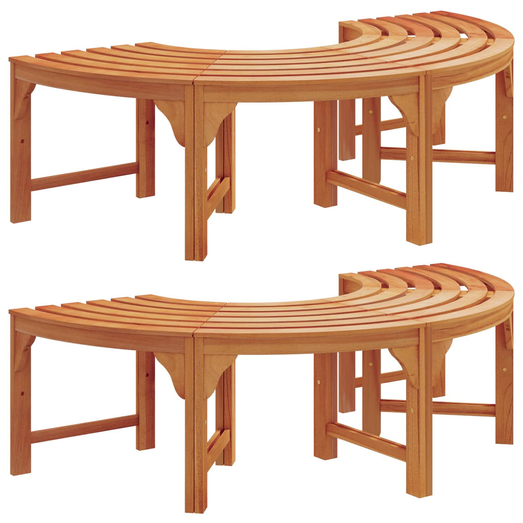 vidaXL Baumbank 2 pcs Natur 160 x 80 x 45cm Massives Eukalyptus Holz