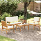 vidaXL Gartensofa-set 4 pcs Braun 120 x 65,5 x 79 cm Massivholz Akazie