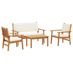 vidaXL Gartensofa-set 4 pcs Braun 120 x 65,5 x 79 cm Massivholz Akazie
