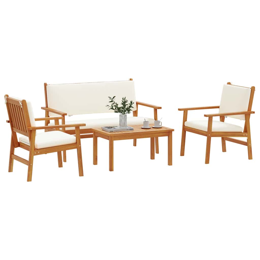 vidaXL Gartensofa-set 4 pcs Braun 120 x 65,5 x 79 cm Massivholz Akazie