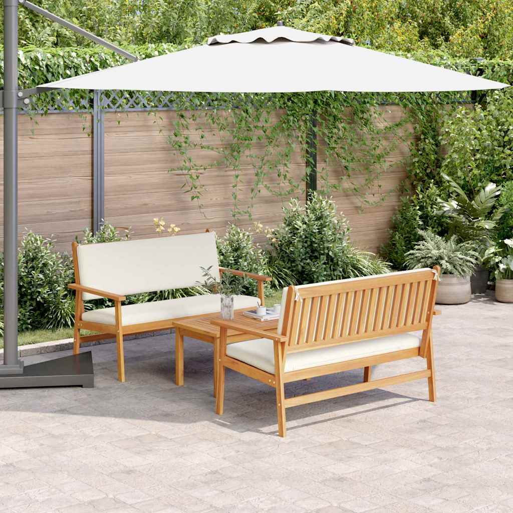 vidaXL Gartensofa-set 3 pcs Braun 120 x 65,5 x 79 cm Massivholz Akazie