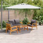 vidaXL Bistrogarnitur mit Kissen 4 pcs Braun Massivholz Akazie