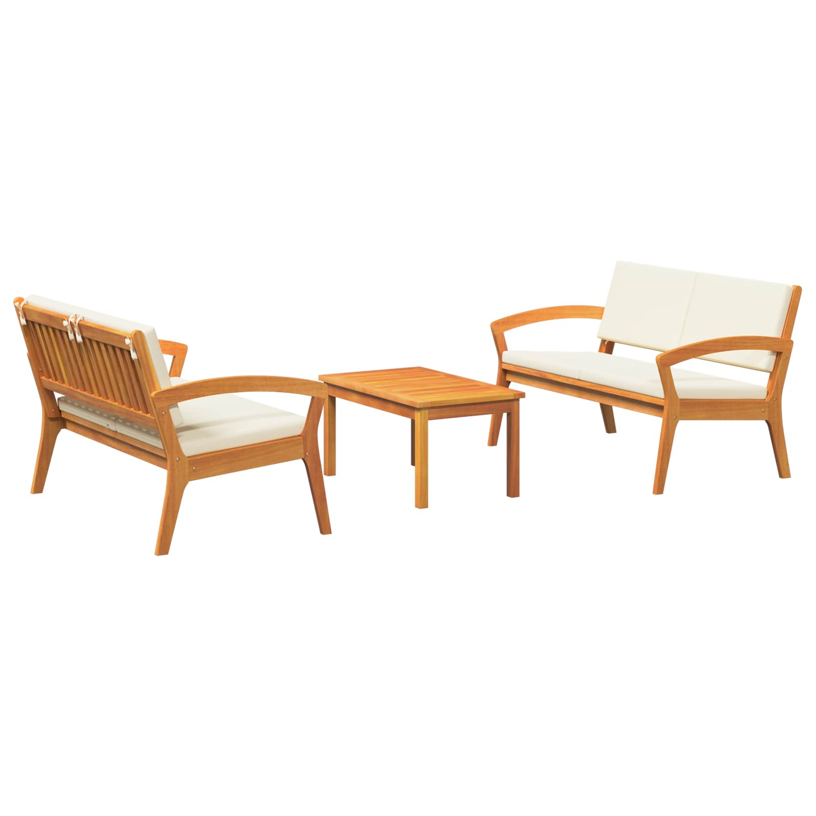 vidaXL Bistrogarnitur mit Kissen 3 pcs Braun Polyester