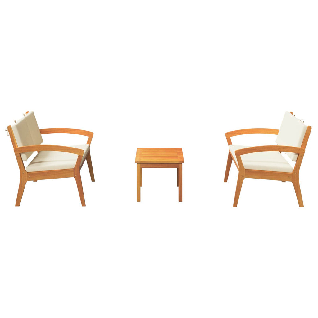 vidaXL Bistrogarnitur mit Kissen 3 pcs Braun Polyester