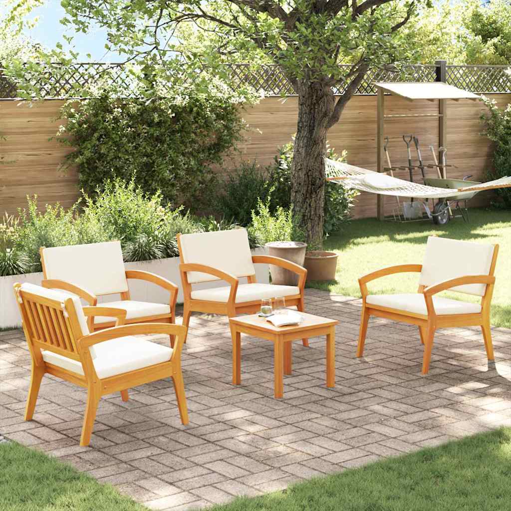 vidaXL Bistrogarnitur mit Kissen 5 pcs Braun Polyester