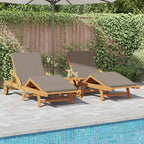 vidaXL Sonnenliege 2 pcs Beige 200 x 67 x 84 cm Massivholz Akazie