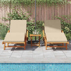 vidaXL Sonnenliege 3 pcs Beige 200 x 67 x 84 cm Massivholz Akazie