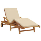 vidaXL Sonnenliege 3 pcs Beige 200 x 67 x 84 cm Massivholz Akazie
