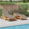 vidaXL Sonnenliege 3 pcs Beige 200 x 67 x 84 cm Massivholz Akazie