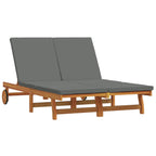 vidaXL Sonnenliege Braun 125 x 200 x 84 cm Massivholz Akazie