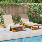 vidaXL Sonnenliege 2-Person 2 pcs Braun Massivholz Akazie