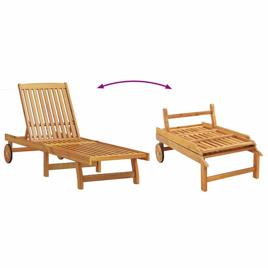 vidaXL Sonnenliege 2-Person 2 pcs Braun Massivholz Akazie