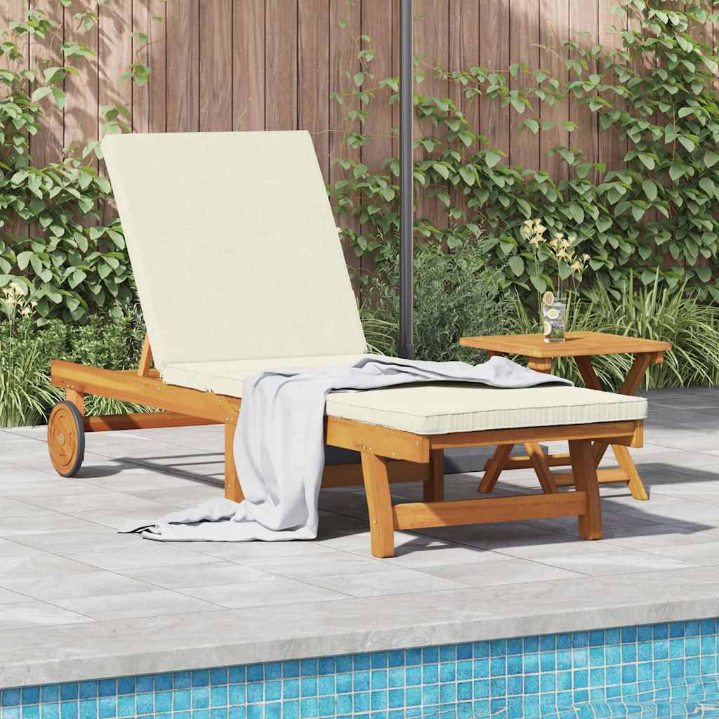 vidaXL Sonnenliege 1-Person 2 pcs Braun Massivholz Akazie