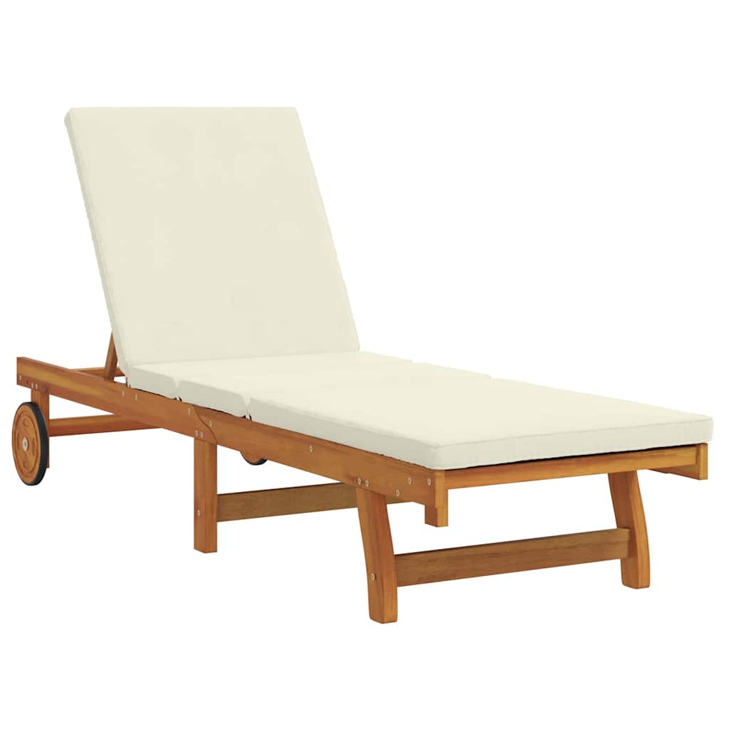 vidaXL Sonnenliege 1-Person 2 pcs Braun Massivholz Akazie