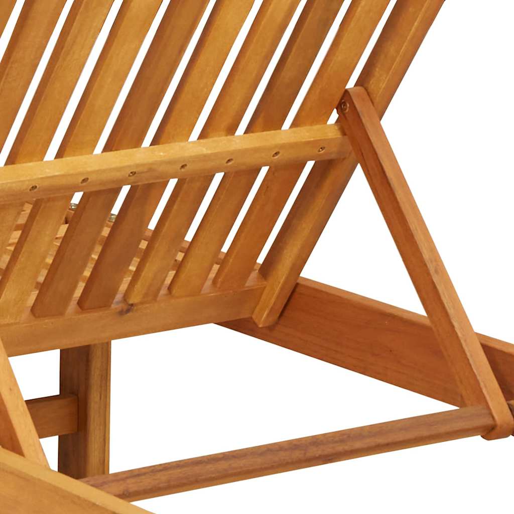 vidaXL Sonnenliege 2-Person 3 pcs Braun Massivholz Akazie
