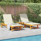 vidaXL Sonnenliege 2-Person 3 pcs Braun Massivholz Akazie
