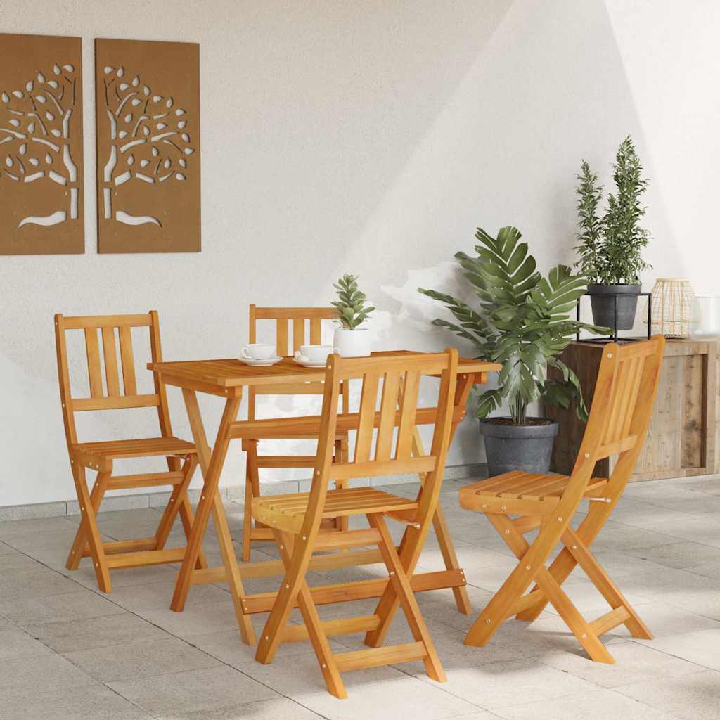vidaXL Garten Bistro Set 5 pcs Braun Massivholz Akazie
