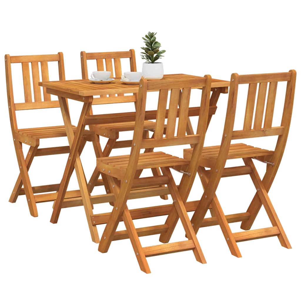 vidaXL Garten Bistro Set 5 pcs Braun Massivholz Akazie