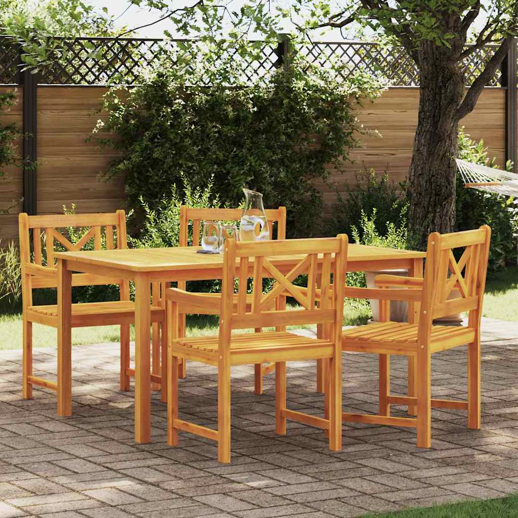 vidaXL Gartenstühle 4 pcs Natur Massives Akazienholz