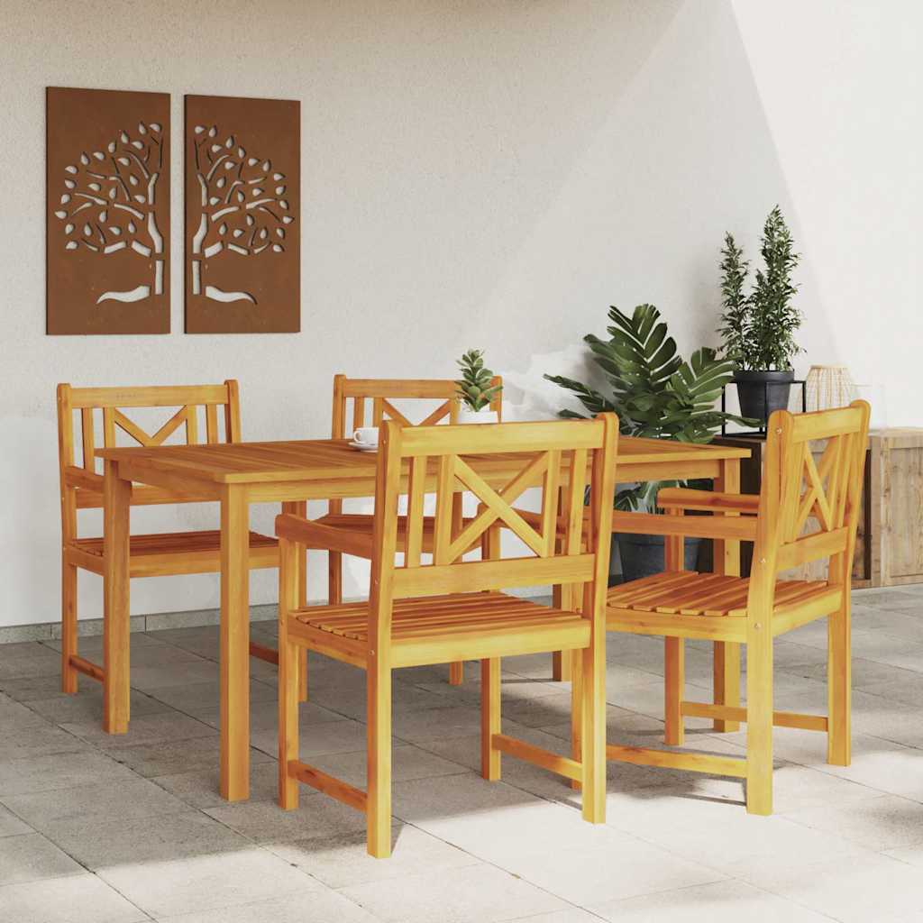vidaXL Gartenstühle 4 pcs Natur Massives Akazienholz