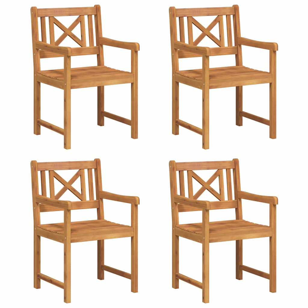 vidaXL Gartenstühle 4 pcs Natur Massives Akazienholz