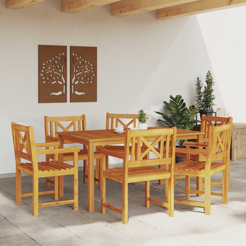 vidaXL Gartenstühle 6 pcs Natur Massives Akazienholz