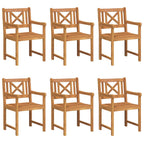 vidaXL Gartenstühle 6 pcs Natur Massives Akazienholz