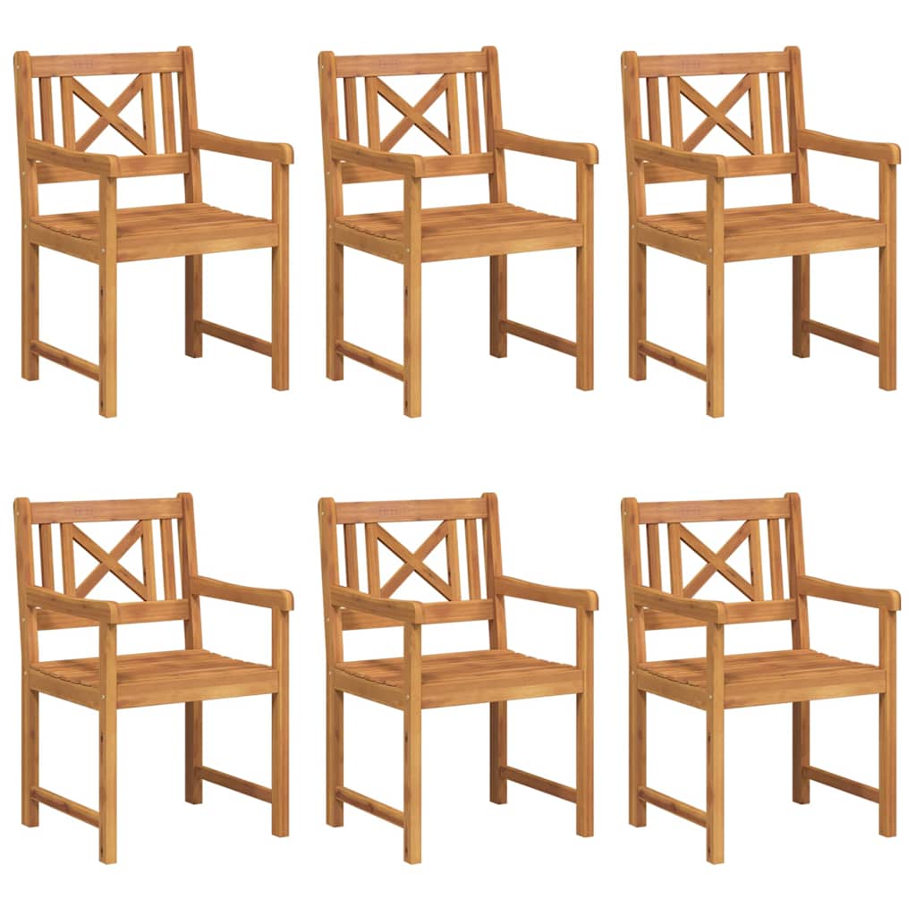 vidaXL Gartenstühle 6 pcs Natur Massives Akazienholz